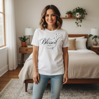 Load image into Gallery viewer, Blessed Heavyweight Cotton T-Shirt – Classic Fit Casual Wear

