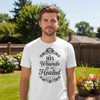 Load image into Gallery viewer, By his wounds we are healed Premium Unisex Crewneck T-shirt
