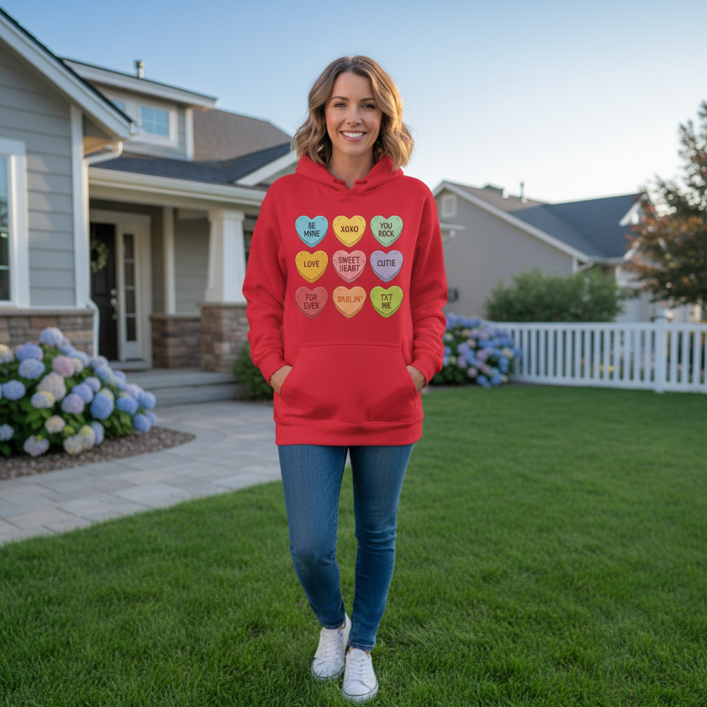 Candy Hearts Premium Pullover Hoodie