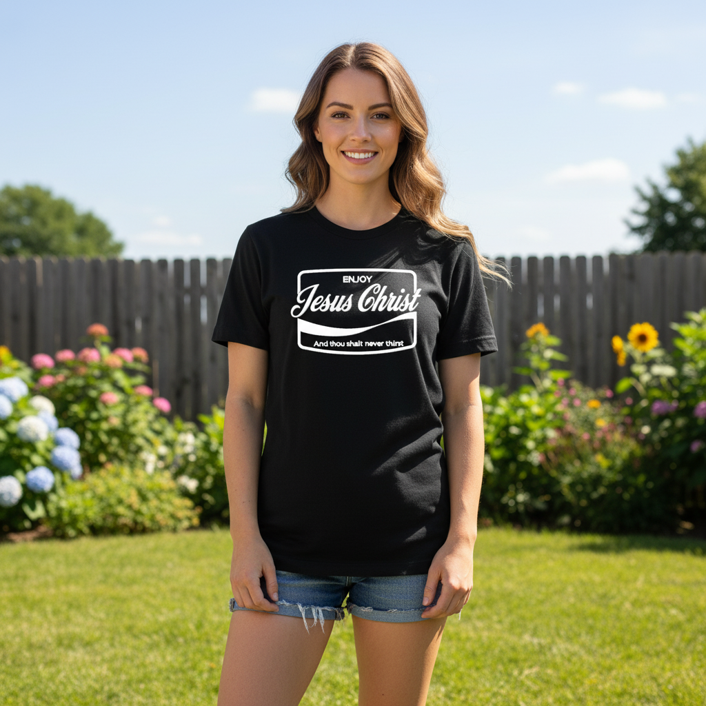 Enjoy Jesus Christ and you shall never thirst Premium Unisex Crewneck T-shirt