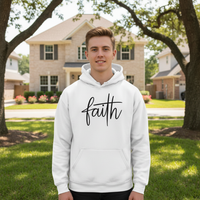 Faith Comfort Blend Heavy Hoodie – Soft 50/50 Cotton/Polyester with Pouch Pocket