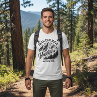 Faith can move mountains (2) Premium Unisex Crewneck T-shirt | Bella + Canvas 3001