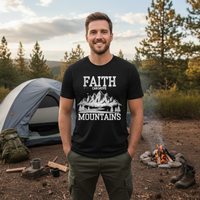 Load image into Gallery viewer, Faith can move mountains Premium Unisex Crewneck T-shirt | Bella + Canvas 3001
