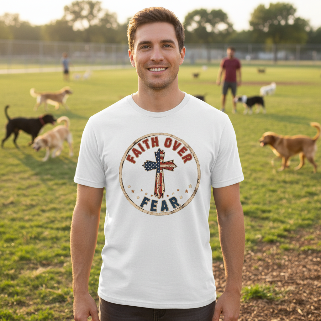 Faith over fear (7) Premium Unisex Crewneck T-shirt