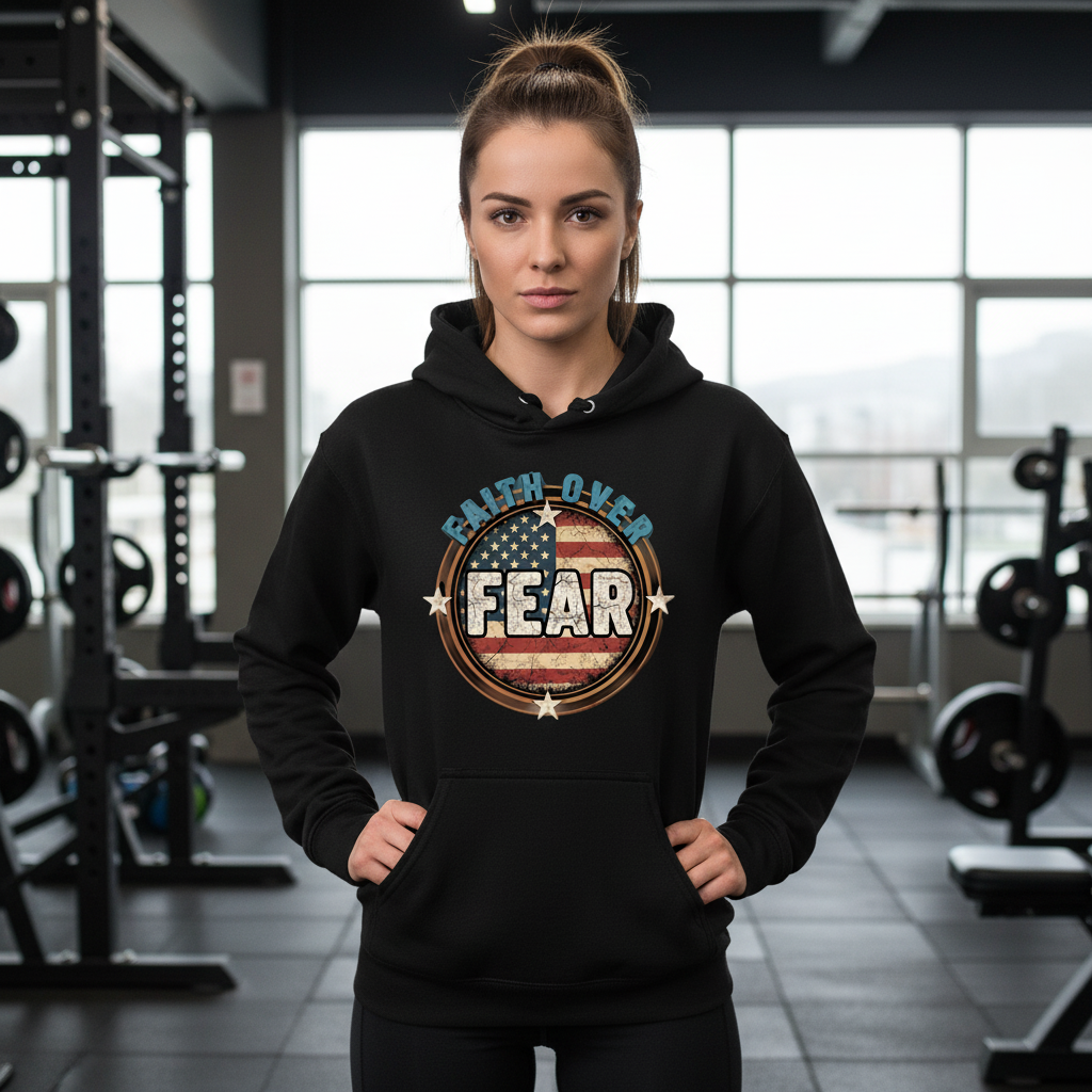 Faith over fear (8) Premium Pullover Hoodie