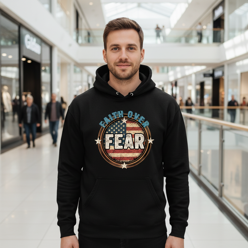 Faith over fear (8) Premium Pullover Hoodie