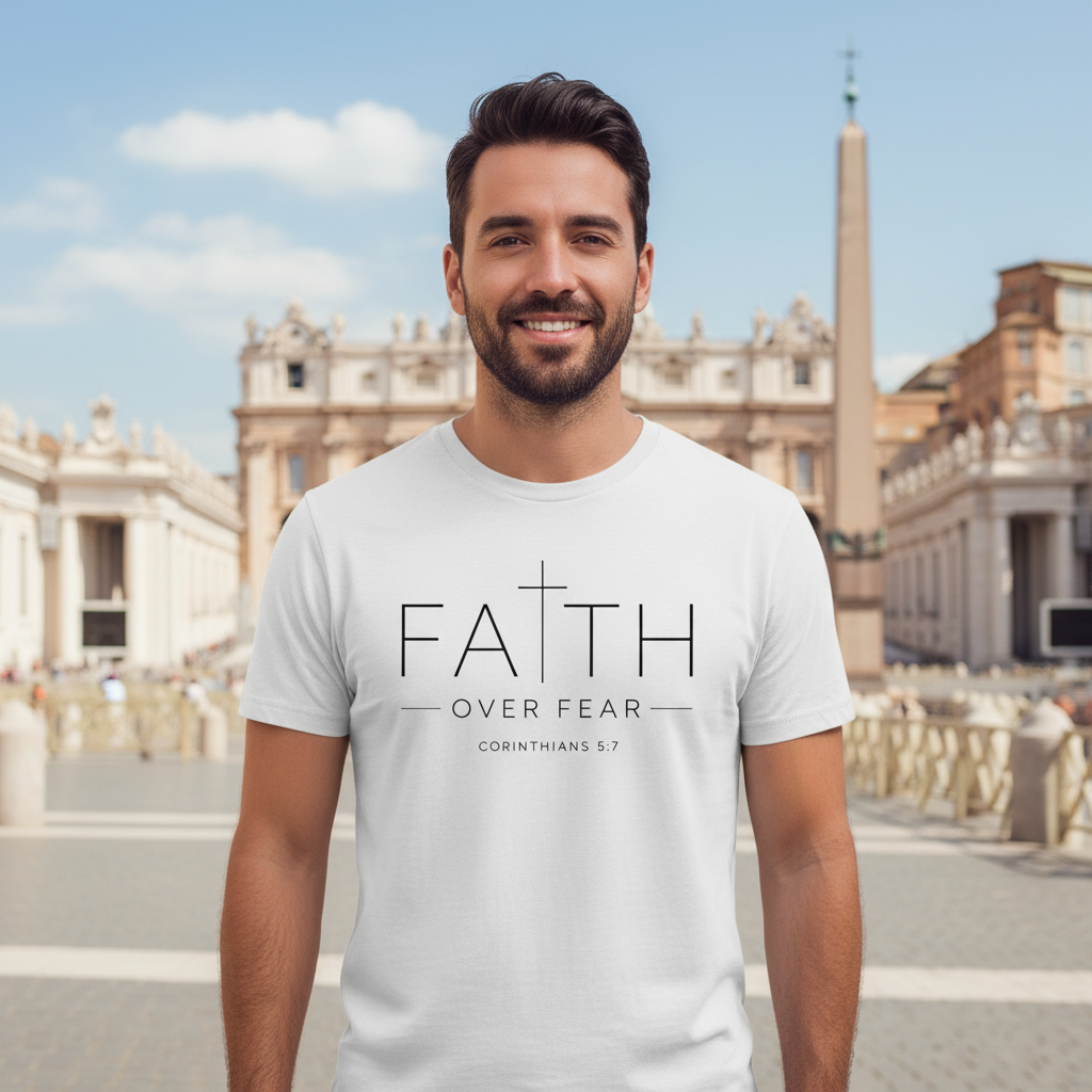 Faith over fear (3) Premium Unisex Crewneck T-shirt | Bella + Canvas 3001