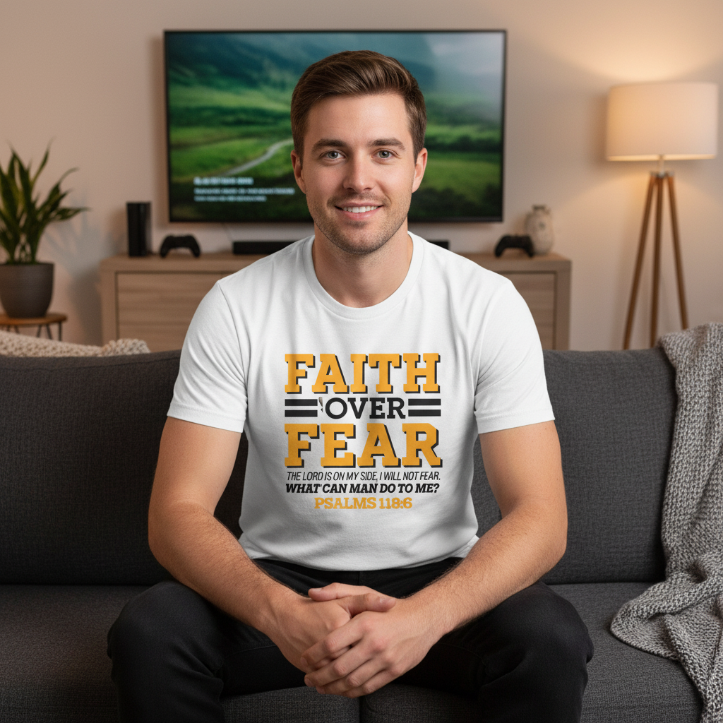 Faith over fear (2) Premium Unisex Crewneck T-shirt | Bella + Canvas 3001