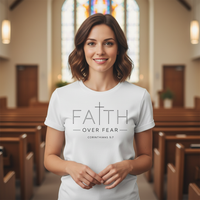 Load image into Gallery viewer, Faith over fear (3) Premium Unisex Crewneck T-shirt | Bella + Canvas 3001
