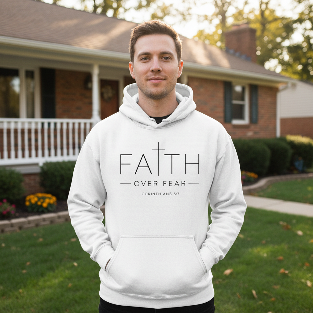 Faith over fear (3) Pullover Hoodie