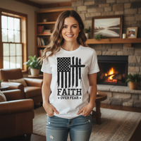 Load image into Gallery viewer, Faith over fear (5) Premium Unisex Crewneck T-shirt | Bella + Canvas 3001
