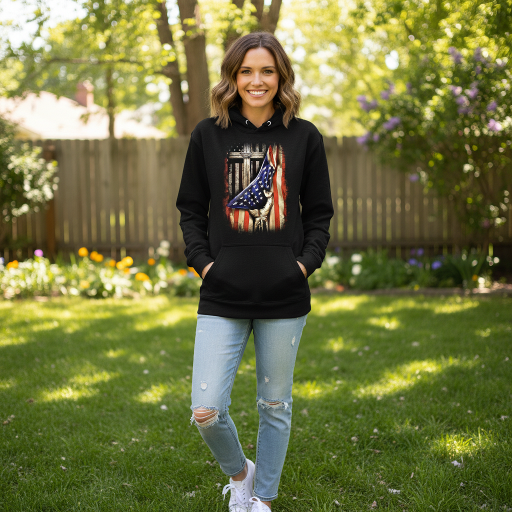 Flag and cross Premium Pullover Hoodie