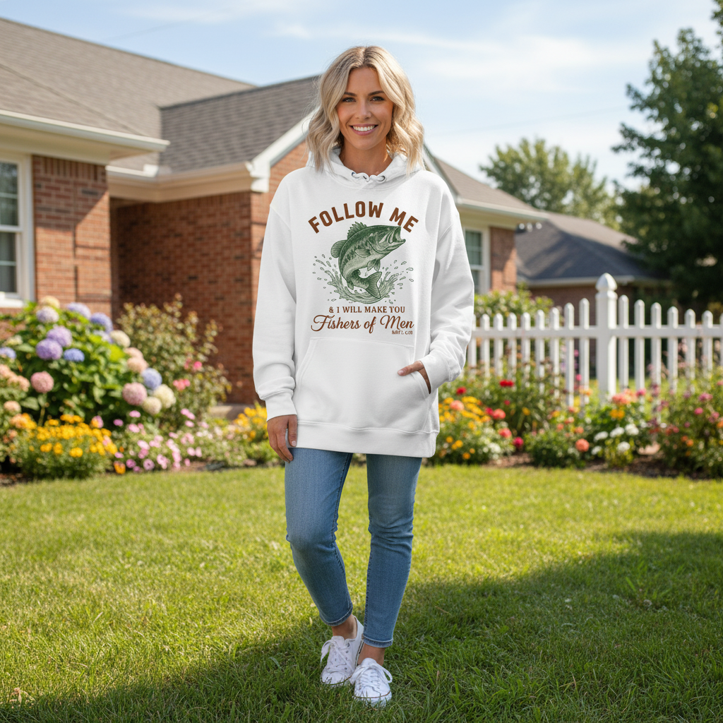 Follow Me and I Will Make You Fishers of Men Premium Pullover Hoodie