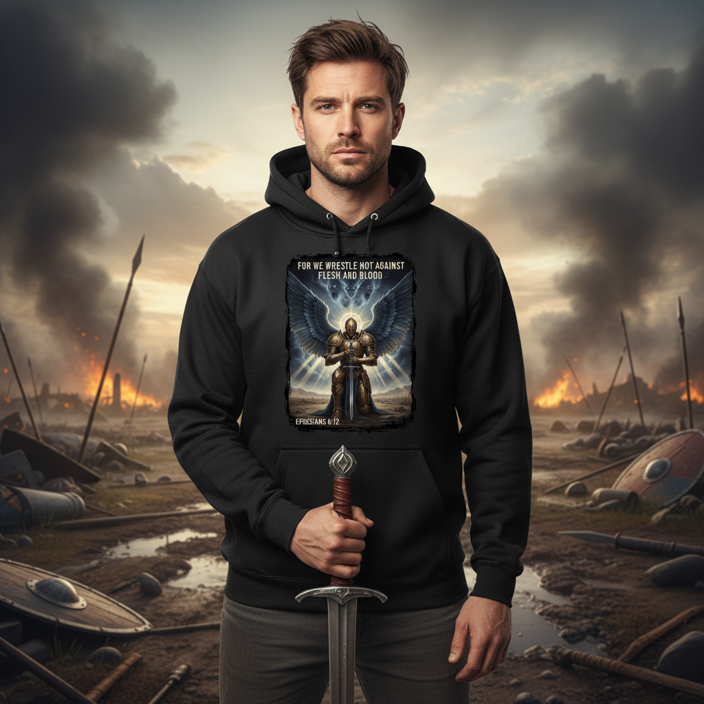 For we wrestle against flesh and blood (1) Premium Pullover Hoodie