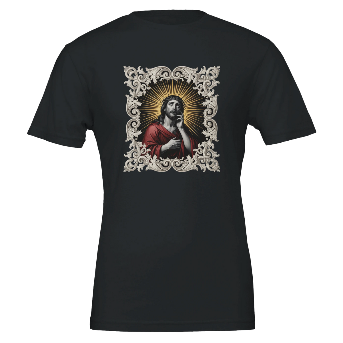 Framed Jesus Premium Unisex Crewneck T-shirt