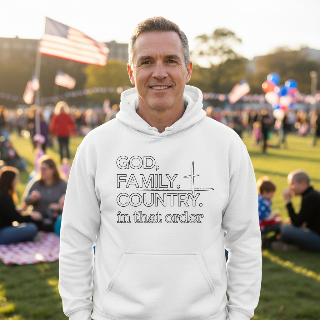 God Family Country in that order Premium Pullover Hoodie