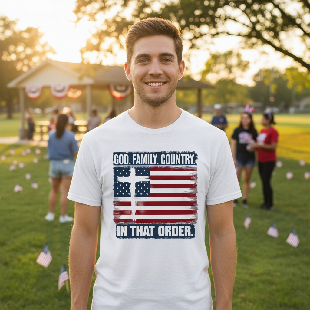 God Family Country (2) Premium Crewneck T-shirt