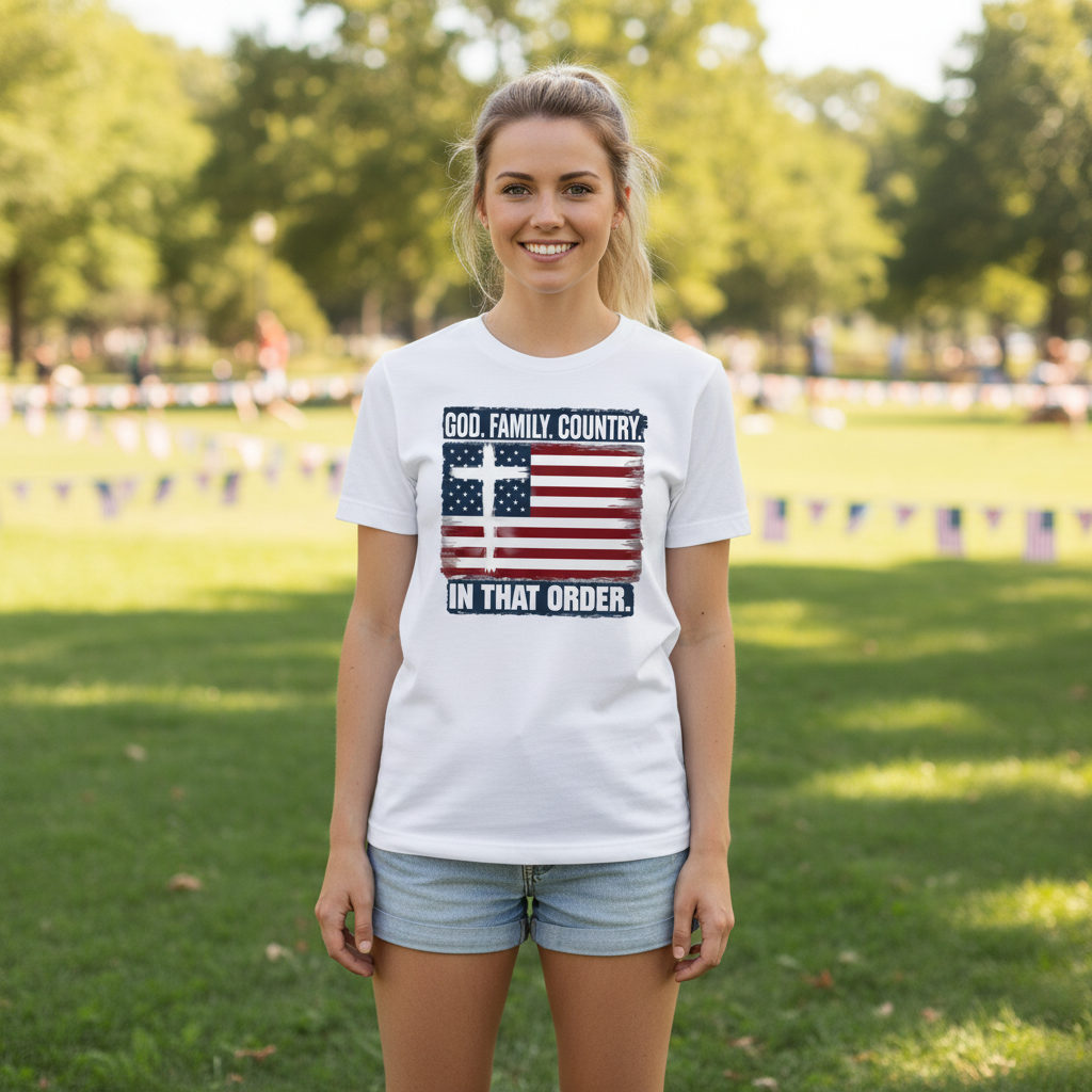 God Family Country (2) Premium Crewneck T-shirt
