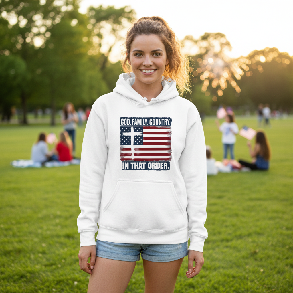 God Family Country in that order (2) Premium Pullover Hoodie