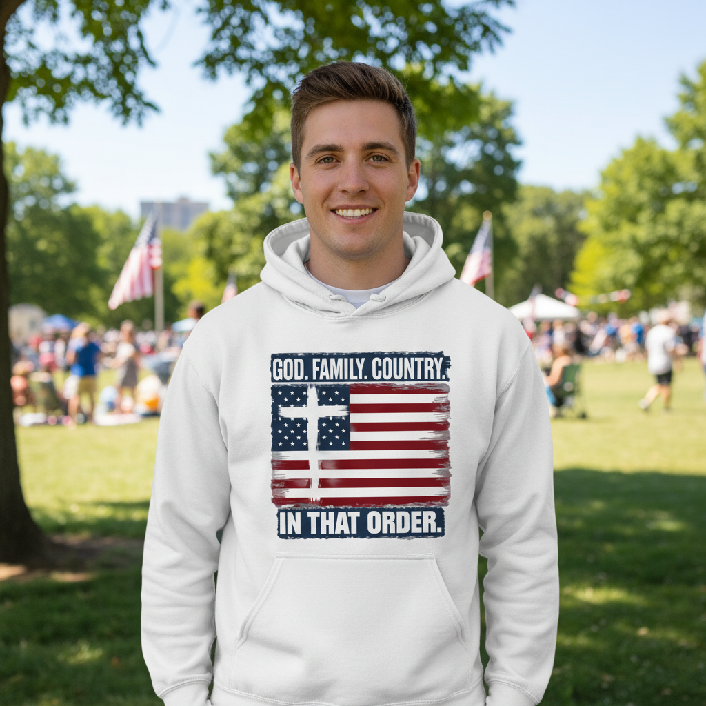 God Family Country in that order (2) Premium Pullover Hoodie