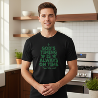 Load image into Gallery viewer, God&#39;s timing is always on time, trust the wait Premium Unisex Crewneck T-shirt
