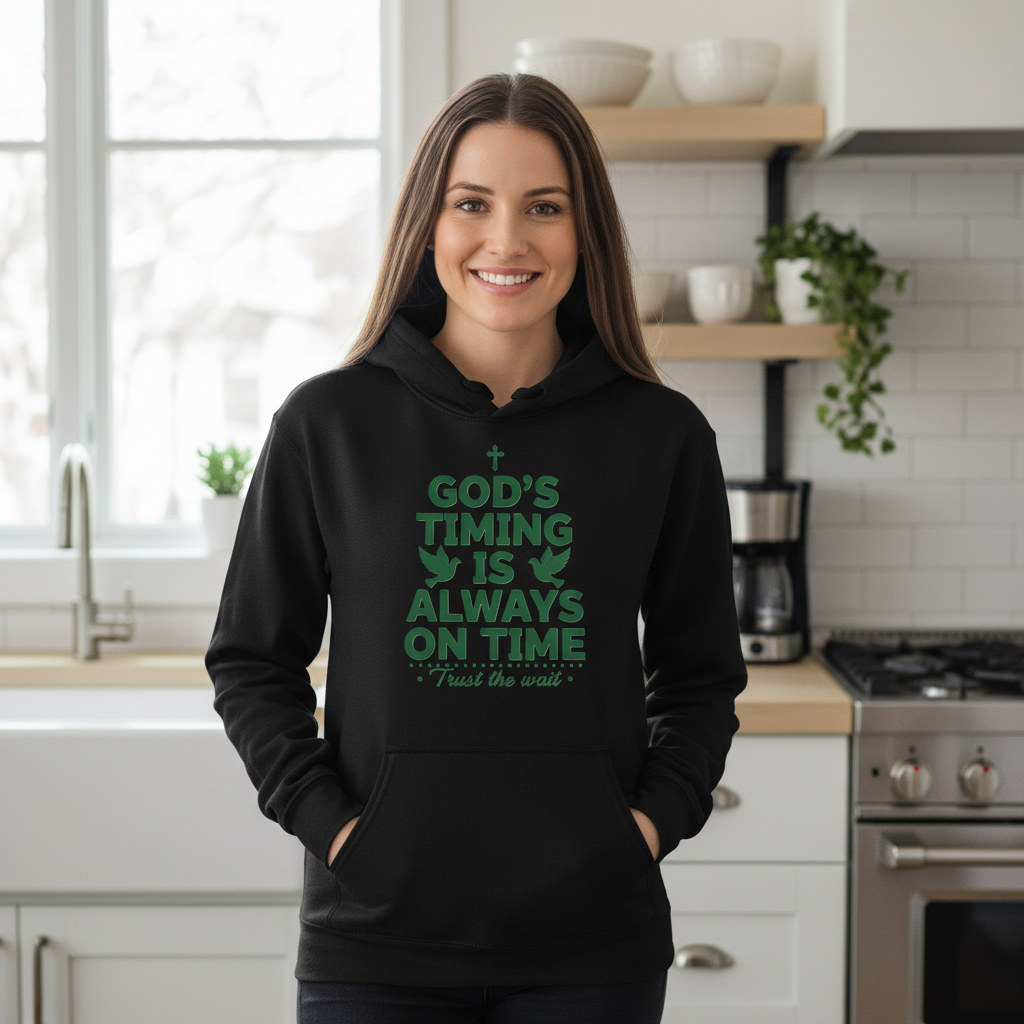 God's timing is always on time, trust the wait Unisex Pullover Hoodie