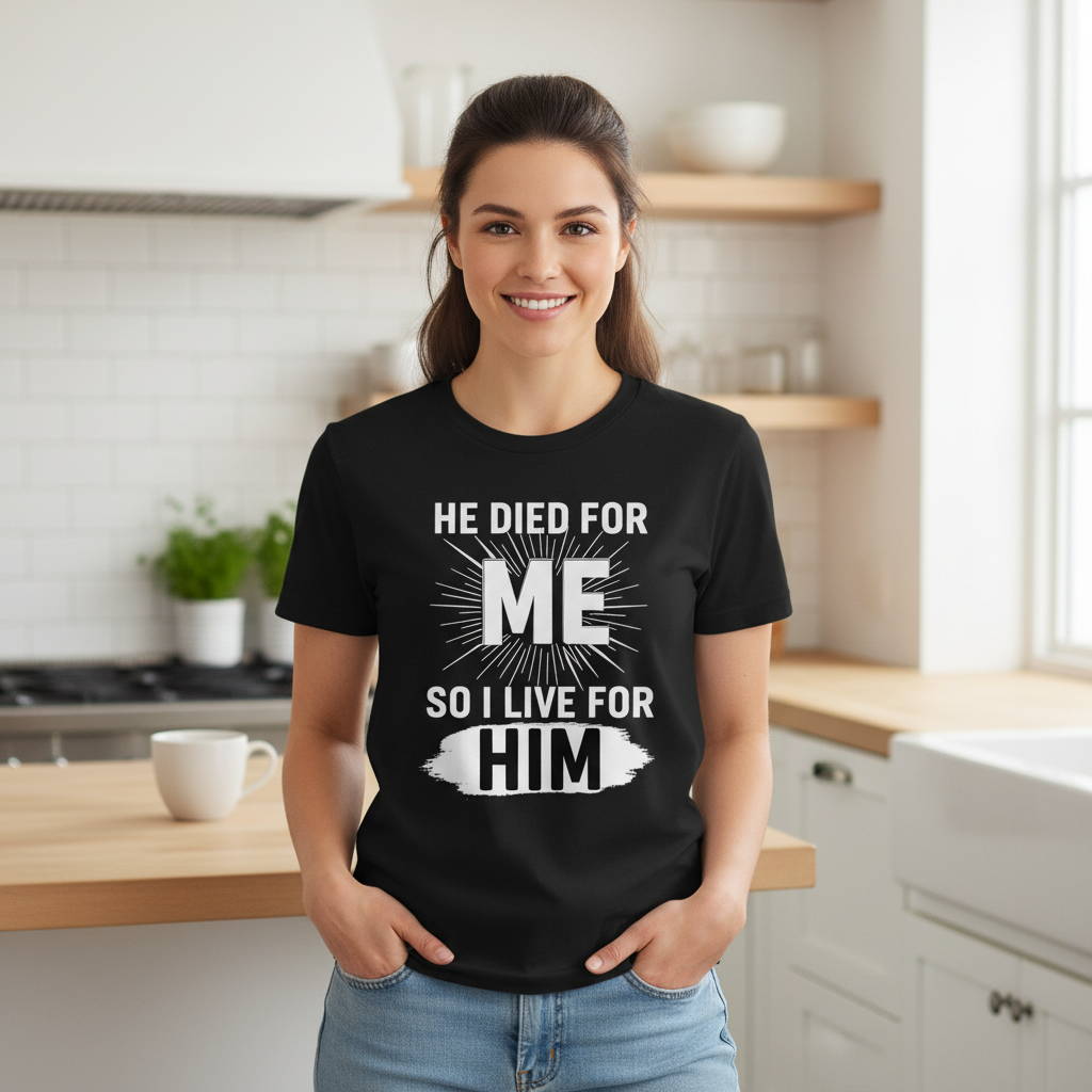 He died for me so I live for him Premium Crewneck T-shirt