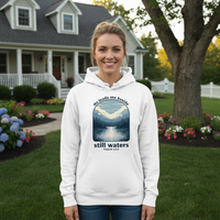 He leads me beside still waters Premium Pullover Hoodie
