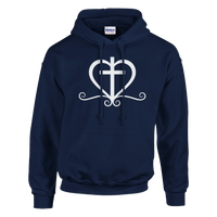 Load image into Gallery viewer, Heart with cross Pullover Hoodie
