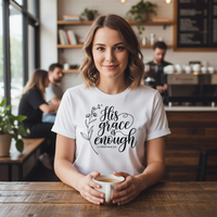Load image into Gallery viewer, His grace is enough Premium Unisex Crewneck T-shirt | Bella + Canvas 3001
