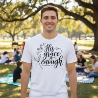 Load image into Gallery viewer, His grace is enough Premium Unisex Crewneck T-shirt | Bella + Canvas 3001
