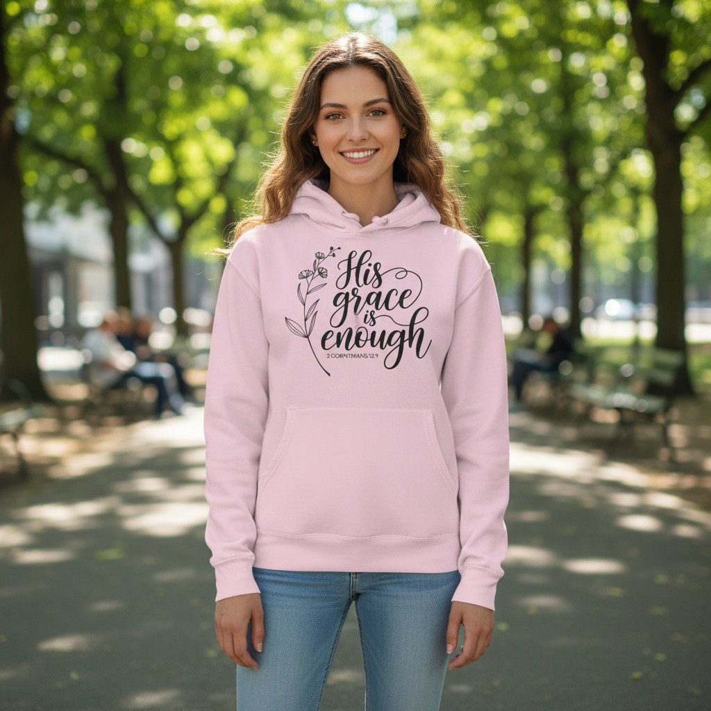 His grace is enough (1) Premium Unisex Crewneck T-shirt | Bella + Canvas 3001