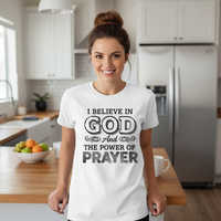 Load image into Gallery viewer, I believe in God and the power of prayer Premium Unisex Crewneck T-shirt
