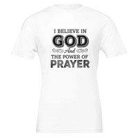 Load image into Gallery viewer, I believe in God and the power of prayer Premium Unisex Crewneck T-shirt

