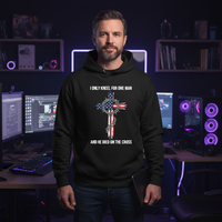 Load image into Gallery viewer, I only kneel for one man and he died on the cross Unisex Pullover Hoodie
