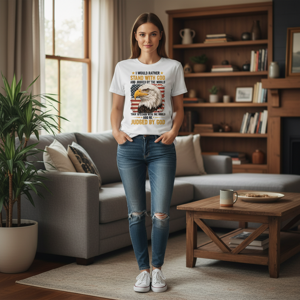 I would rather stand with God and be judged by the world Premium Unisex Crewneck T-shirt