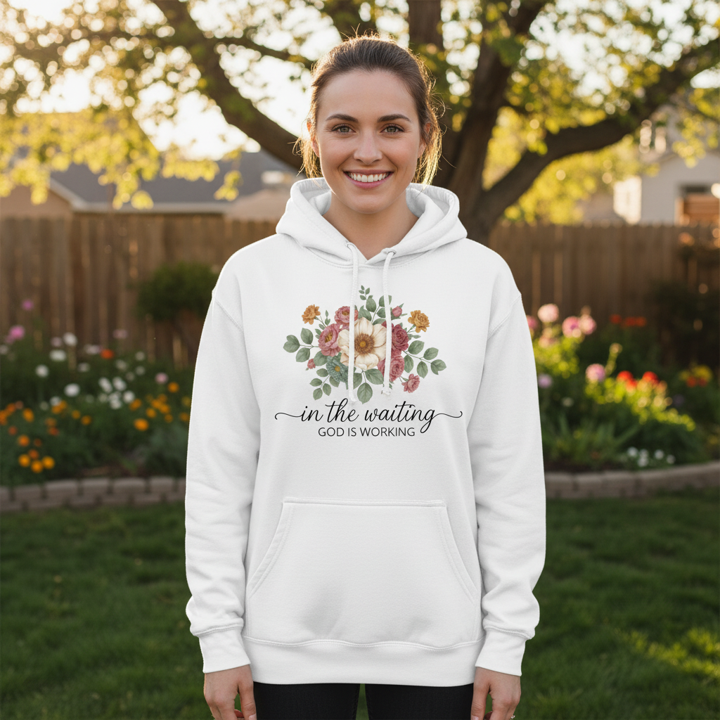 In the waiting God is working Premium Pullover Hoodie