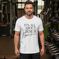 Load image into Gallery viewer, It&#39;s all about Jesus Premium Unisex Crewneck T-shirt | Bella + Canvas 3001
