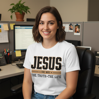 Load image into Gallery viewer, Jesus the way Premium Unisex Crewneck T-shirt | Bella + Canvas 3001
