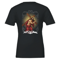 Load image into Gallery viewer, Jesus carrying the cross (1) Premium Unisex Crewneck T-shirt
