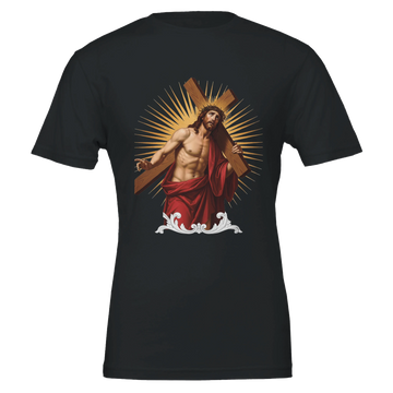 Jesus carrying the cross Premium Unisex Crewneck T-shirt