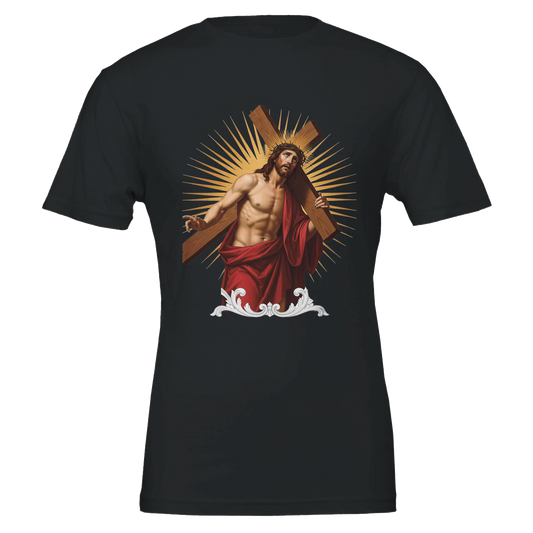 Jesus carrying the cross Premium Unisex Crewneck T-shirt
