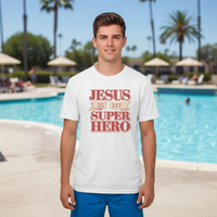 Load image into Gallery viewer, Jesus is my superhero (1) Premium Unisex Crewneck T-shirt | Bella + Canvas 3001
