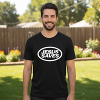 Load image into Gallery viewer, Jesus saves Premium Unisex Crewneck T-shirt
