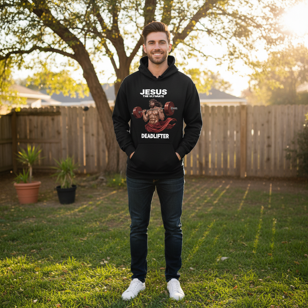 Jesus the ultimate deadlifter Premium Pullover Hoodie