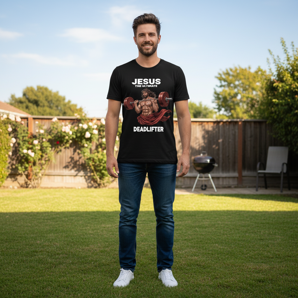Jesus the ultimate deadlifter Premium Crewneck T-shirt