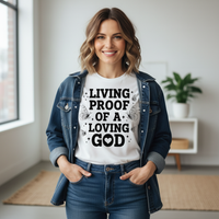 Living proof of a loving God Premium Crewneck T-shirt