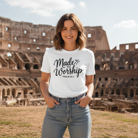 Load image into Gallery viewer, Made to worship (1) Premium Unisex Crewneck T-shirt | Bella + Canvas 3001
