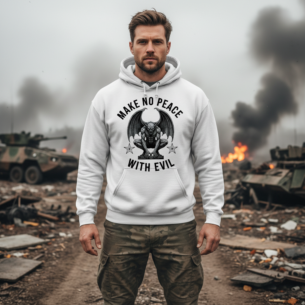 Make no peace with evil Premium Unisex Pullover Hoodie