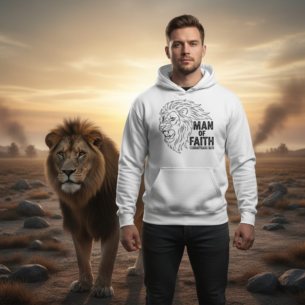 Man of faith Premium Pullover Hoodie